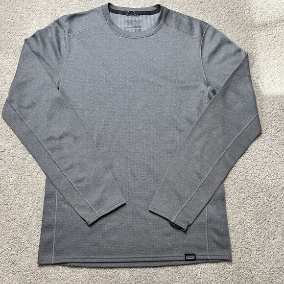 Patagonia Capilene Baselayer Shirt Men Small Long Sleeve Gray Midweight Pullover - Picture 1 of 7